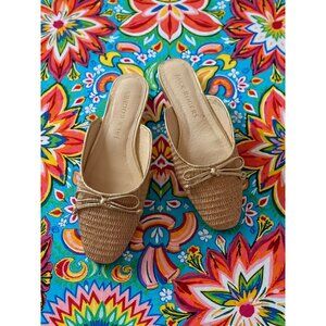JACK ROGERS Straw Woven Mules Flats Size 5.5 NEW NWOB